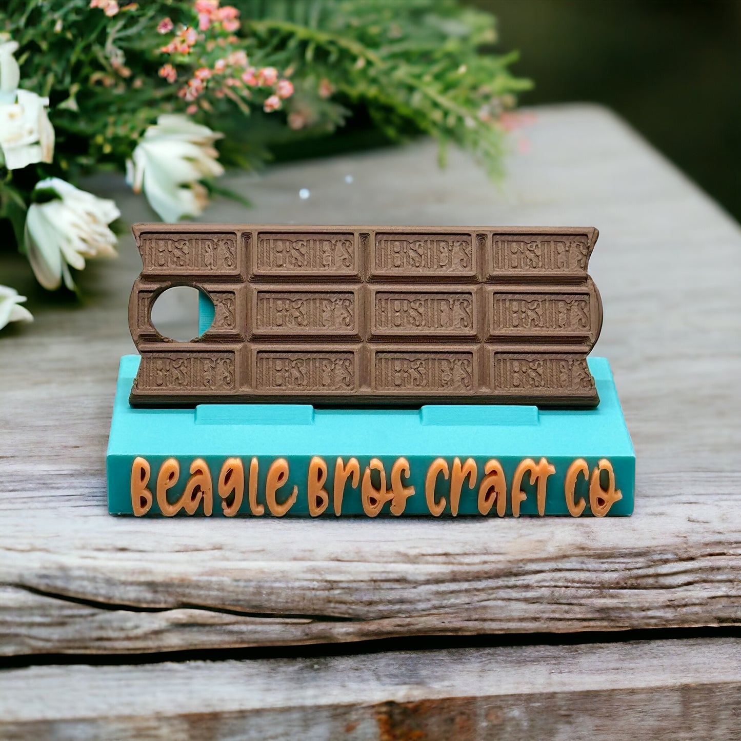 Chocolate Bar Without Bite Lid Topper w/ Name